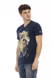 Trussardi Action Blue Cotton Men T-Shirt