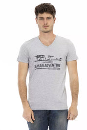 Trussardi Action Gray Cotton Men T-Shirt