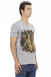 Trussardi Action Gray Cotton Mens TShirt