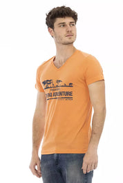 Trussardi Action Orange Cotton Men T-Shirt