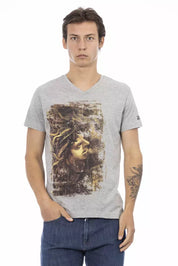 Trussardi Action Gray Cotton Men T-Shirt