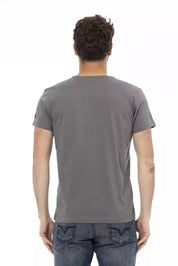 Trussardi Action Gray Cotton Men T-Shirt