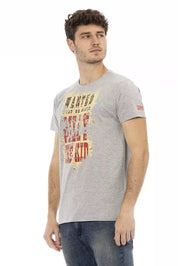 Trussardi Action Gray Cotton Men T-Shirt