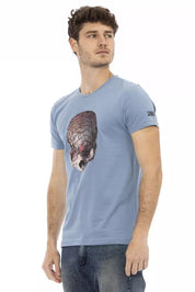 Trussardi Action Light Blue Cotton Men T-Shirt