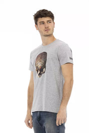 Trussardi Action Gray Cotton Men T-Shirt