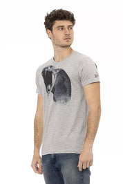 Trussardi Action Gray Cotton Men T-Shirt