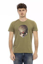 Trussardi Action Green Cotton Men T-Shirt