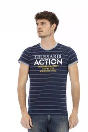 Trussardi Action Blue Cotton Men T-Shirt