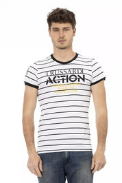 Trussardi Action White Cotton Men T-Shirt