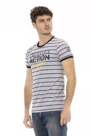 Trussardi Action Gray Cotton Men T-Shirt