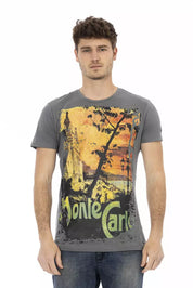 Trussardi Action Gray Cotton Men T-Shirt