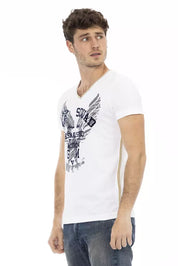 Trussardi Action White Cotton Men T-Shirt