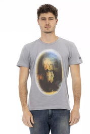 Trussardi Action Gray Cotton Men T-Shirt