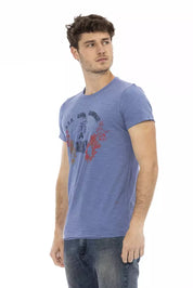 Trussardi Action Blue Cotton Men T-Shirt