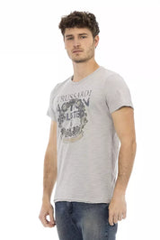 Trussardi Action Gray Cotton Men T-Shirt