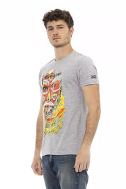 Trussardi Action Gray Cotton Men T-Shirt