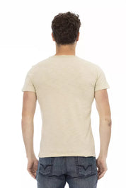 Trussardi Action Beige Cotton Men T-Shirt