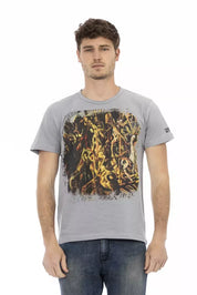 Trussardi Action Gray Cotton Men T-Shirt