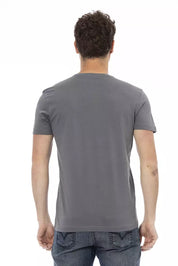 Trussardi Action Gray Cotton Men T-Shirt