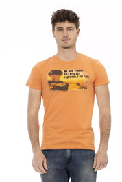 Trussardi Action Orange Cotton Men T-Shirt