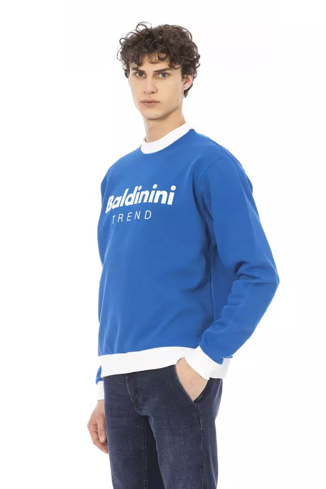 Baldinini Trend Blue Cotton Men Sweater