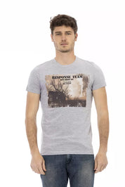 Trussardi Action Gray Cotton Men T-Shirt