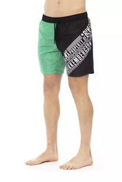 Bikkembergs Green Polyester Men Swim Short