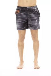 Just Cavalli Black Polyester Men Swim Short