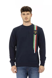 Automobili Lamborghini Blue Cotton Men Sweater