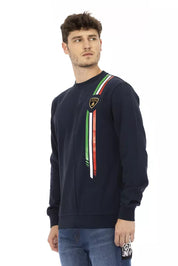 Automobili Lamborghini Blue Cotton Men Sweater