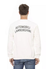 Automobili Lamborghini White Cotton Men Sweater