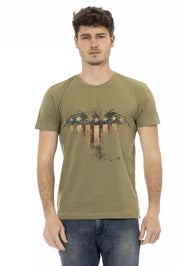 Trussardi Action Green Cotton Men T-Shirt