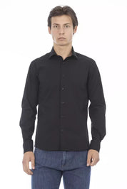 Baldinini Trend Black Cotton Men Shirt