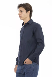 Baldinini Trend Blue Cotton Men Shirt