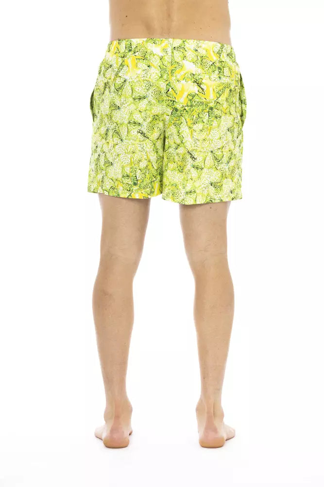 Just Cavalli Green Polyester Men Swim Short