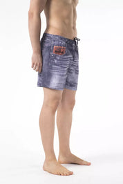 Just Cavalli Blue Polyester Men's Swim Short