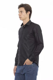 Baldinini Trend Black Polyester Men's Shirt