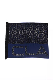 Cavalli Class Blue Wool Men Scarf