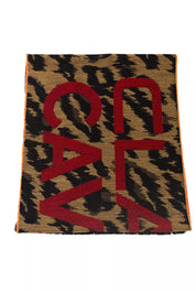 Cavalli Class Brown Wool Men Scarf