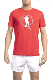 Bikkembergs Red Cotton Stretch Tee