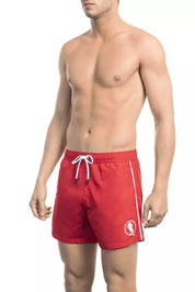 Bikkembergs Red Polyester Men Swim Short