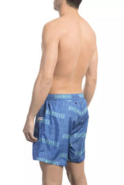 Bikkembergs Blue Polyester Men Swim Short