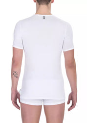 Bikkembergs White Cotton Men T-Shirt