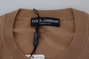Dolce & Gabbana Beige Cashmere Crown Logo Pullover Sweater