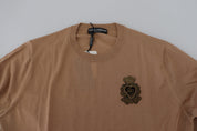 Dolce & Gabbana Beige Cashmere Crown Logo Pullover Sweater