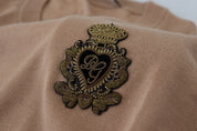 Dolce & Gabbana Beige Cashmere Crown Logo Pullover Sweater