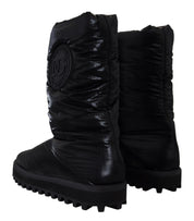 Dolce & Gabbana Elegant Mid-Calf Boots in Black Polyester