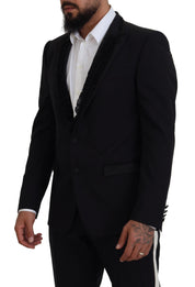 Dolce & Gabbana Elegant Black Silk-Lined Evening Blazer