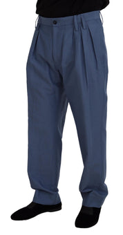 Dolce & Gabbana Blue Linen Chino Men Formal Pants