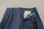 Dolce & Gabbana Blue Linen Chino Men Formal Pants